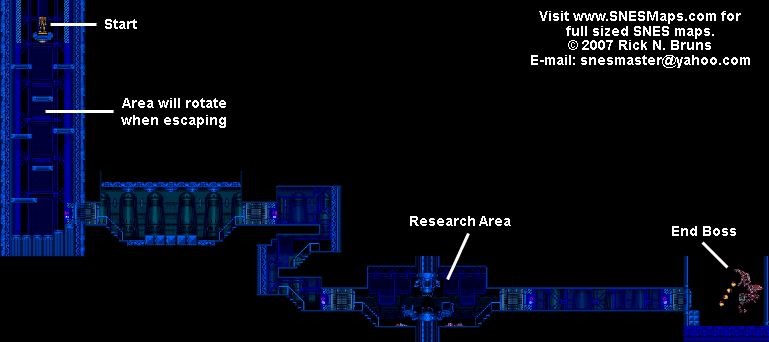 Super Metroid - Space Colony Small Map - SNES Super Nintendo