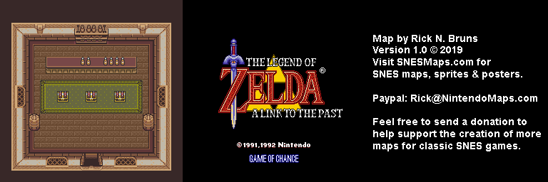 The Legend of Zelda: A Link to the Past - Game of Chance Map - SNES Super Nintendo BG