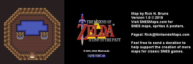 The Legend of Zelda: A Link to the Past - Faerie Fountain Map - SNES Super Nintendo BG