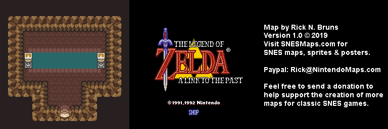The Legend of Zelda: A Link to the Past - Shop Map - SNES Super Nintendo BG