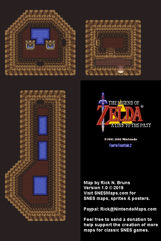 The Legend of Zelda: A Link to the Past - Faerie Fountain 2 Map - SNES Super Nintendo BG